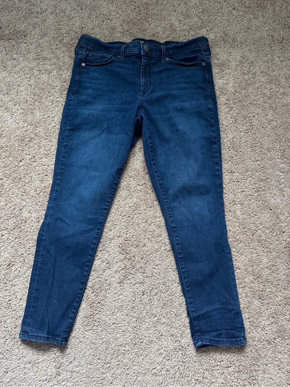 Gap Denim True Skinny Jeans Womens 14/32P Med/Dark Wash Petite Mid Rise Stretch